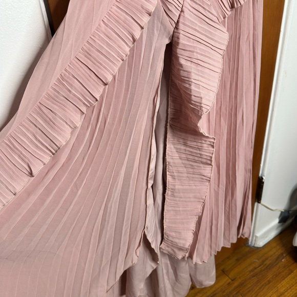 amazon pleated ruffle flowy chiffon hater neck maxi dress - Picture 8 of 12